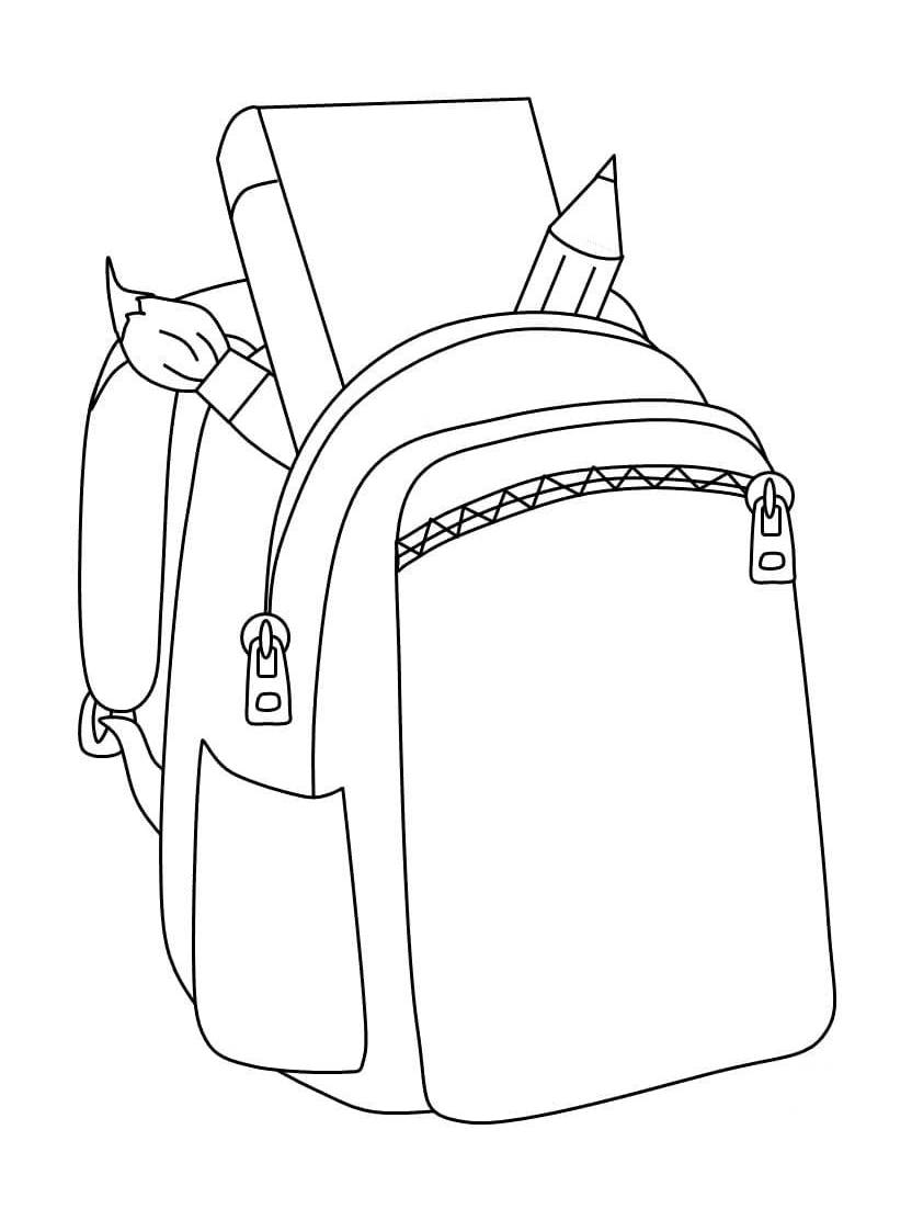 Coloriage Cartable Pour La Rentree Pleine De Sourires