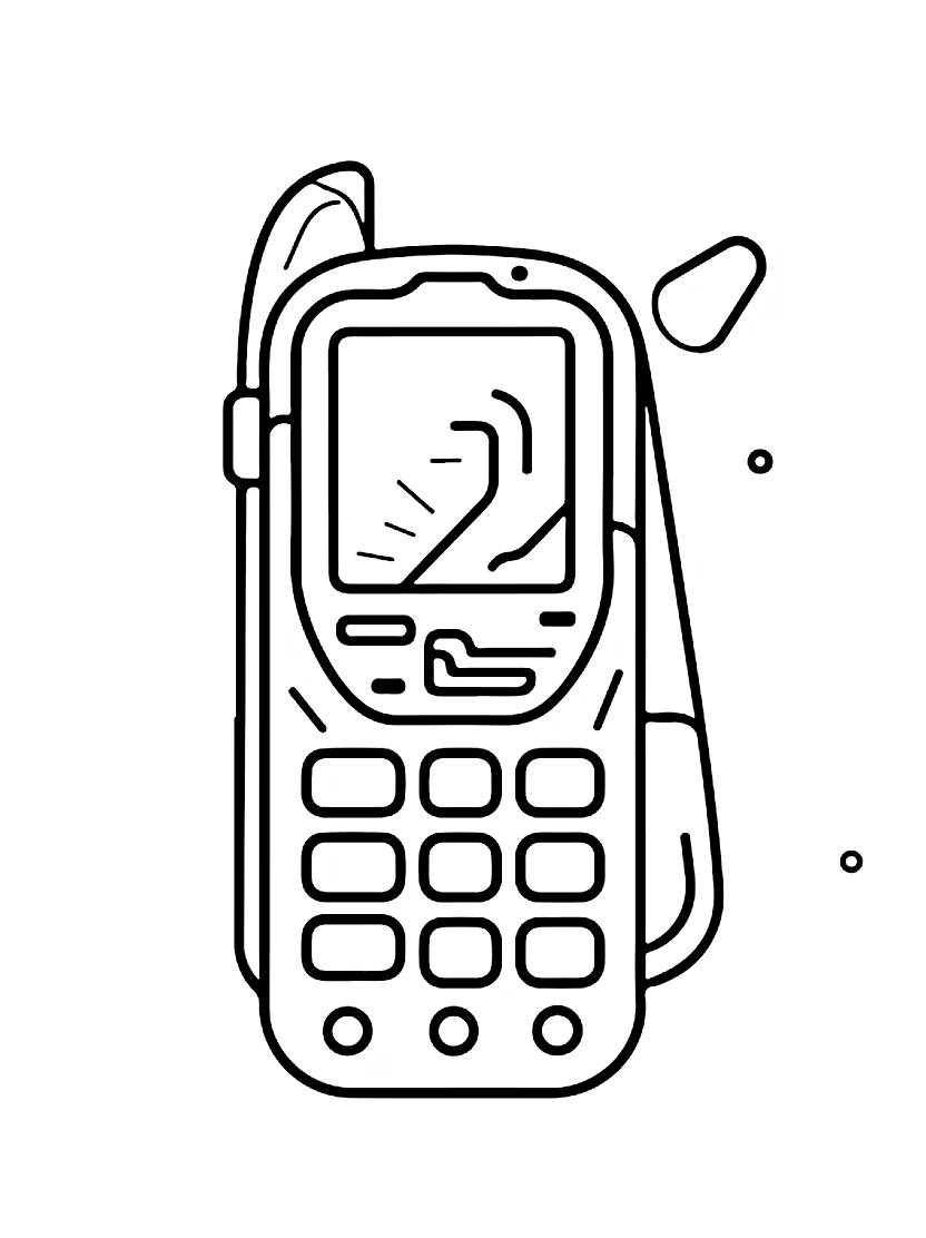 Coloriage Telephone En Couleurs Faciles A Imprimer Pour Enfants