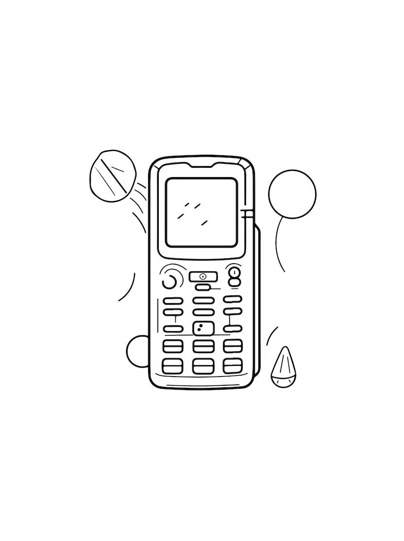 Coloriage Telephone Simplifie Et Facile A Personnaliser