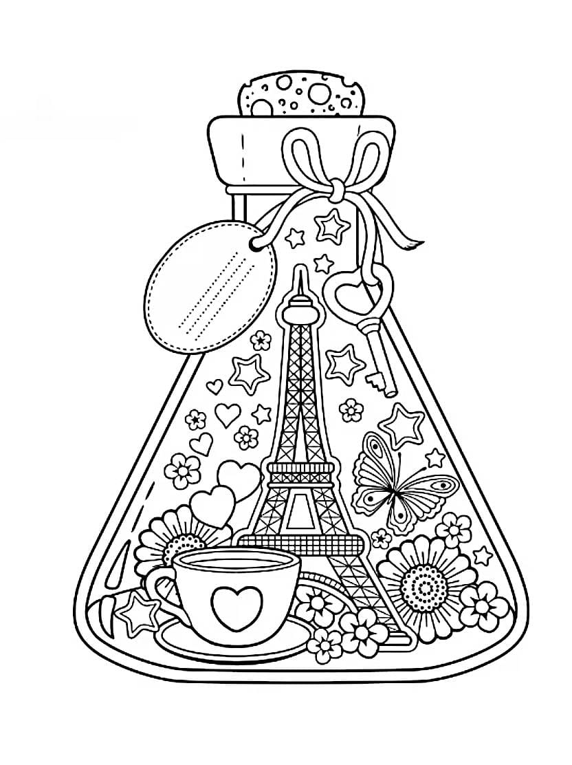 Coloriage Tour Eiffel Dans Une Version Modernise