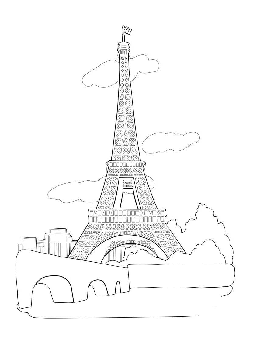 Coloriage Tour Eiffel Facile A Imprimer