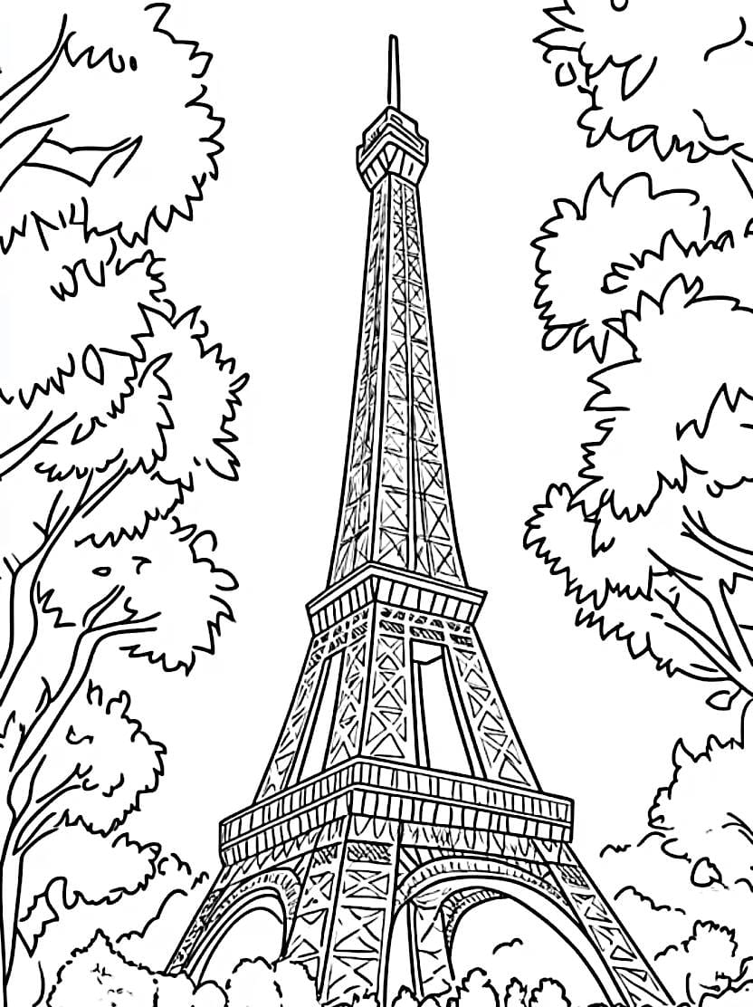 Coloriage Tour Eiffel Pour Un Voyage Artistique