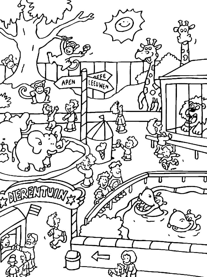 Coloriage Zoo Creatif Pour Enfants Adorables