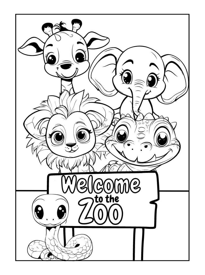 Coloriage Zoo Pour Enfants Amusants Et Educatifs