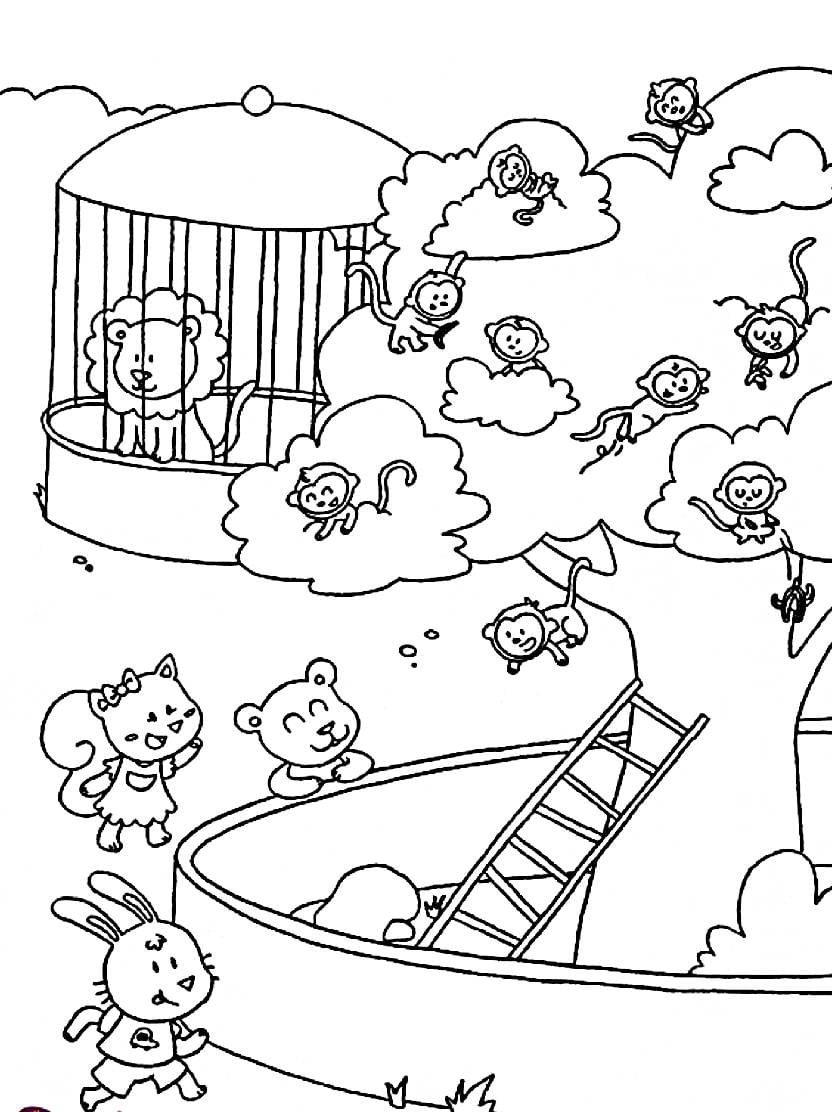 Coloriage Zoo Pour Explorer Le Monde Animalier