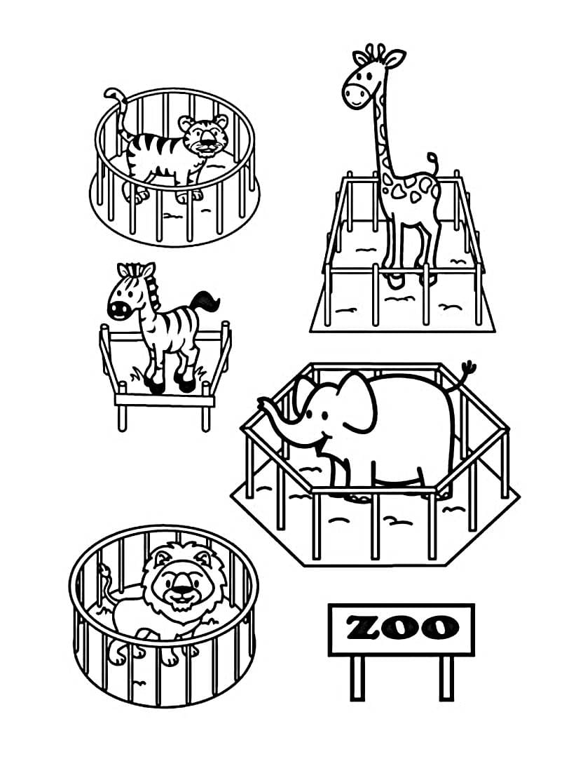 Coloriage Zoo Pour Jeunes Artistes En Herbe