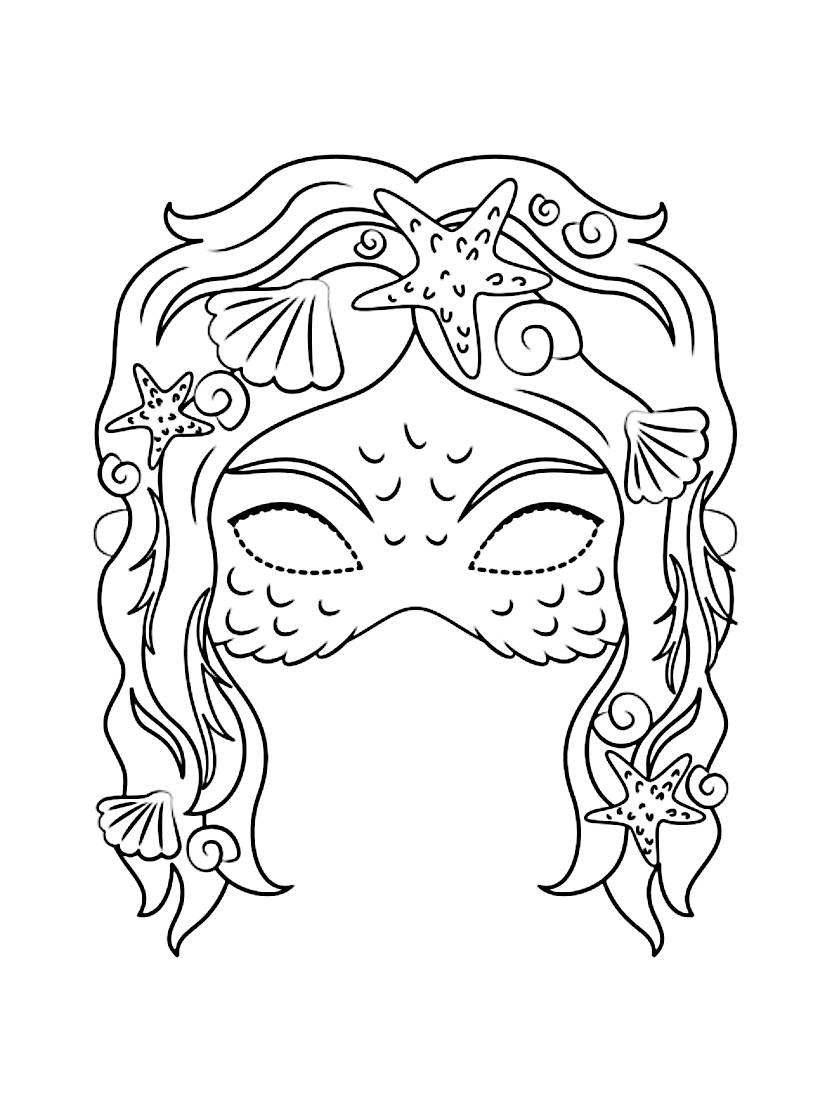 Dessin Coloriage Masque Pour Un Carnaval De Reve