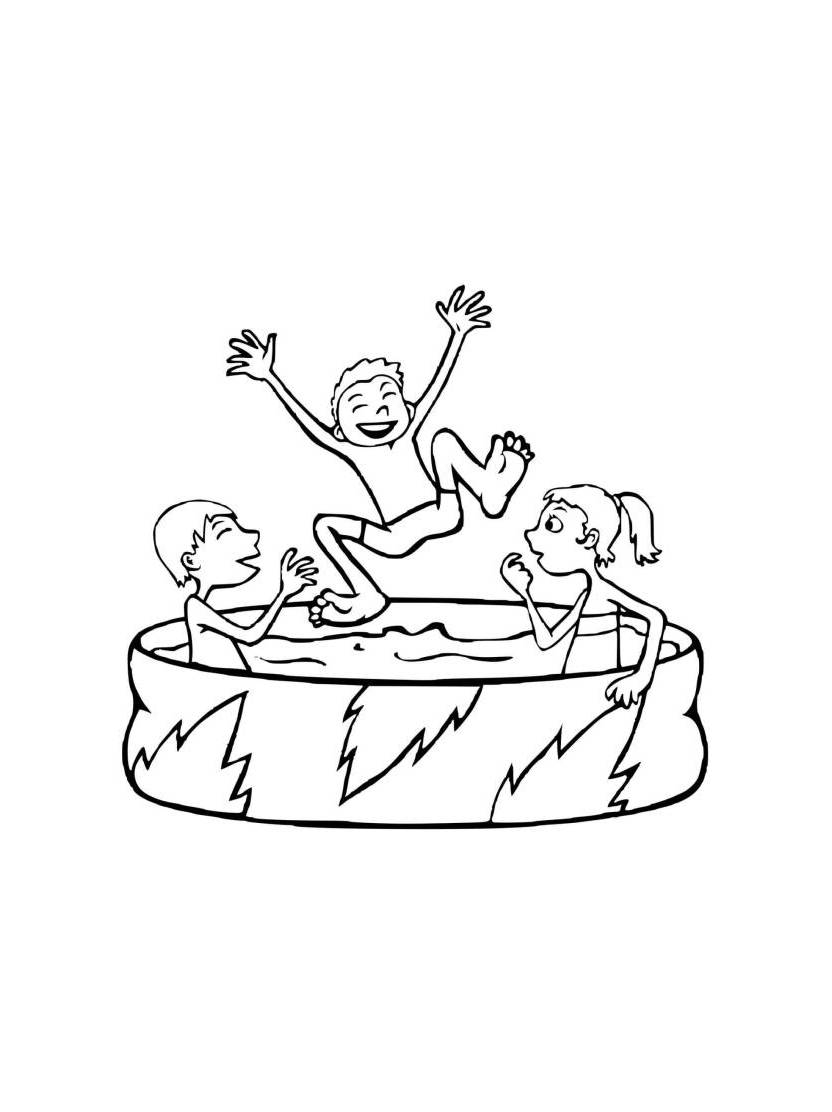 Dessin Coloriage Piscine Facile A Imprimer Pour Famille