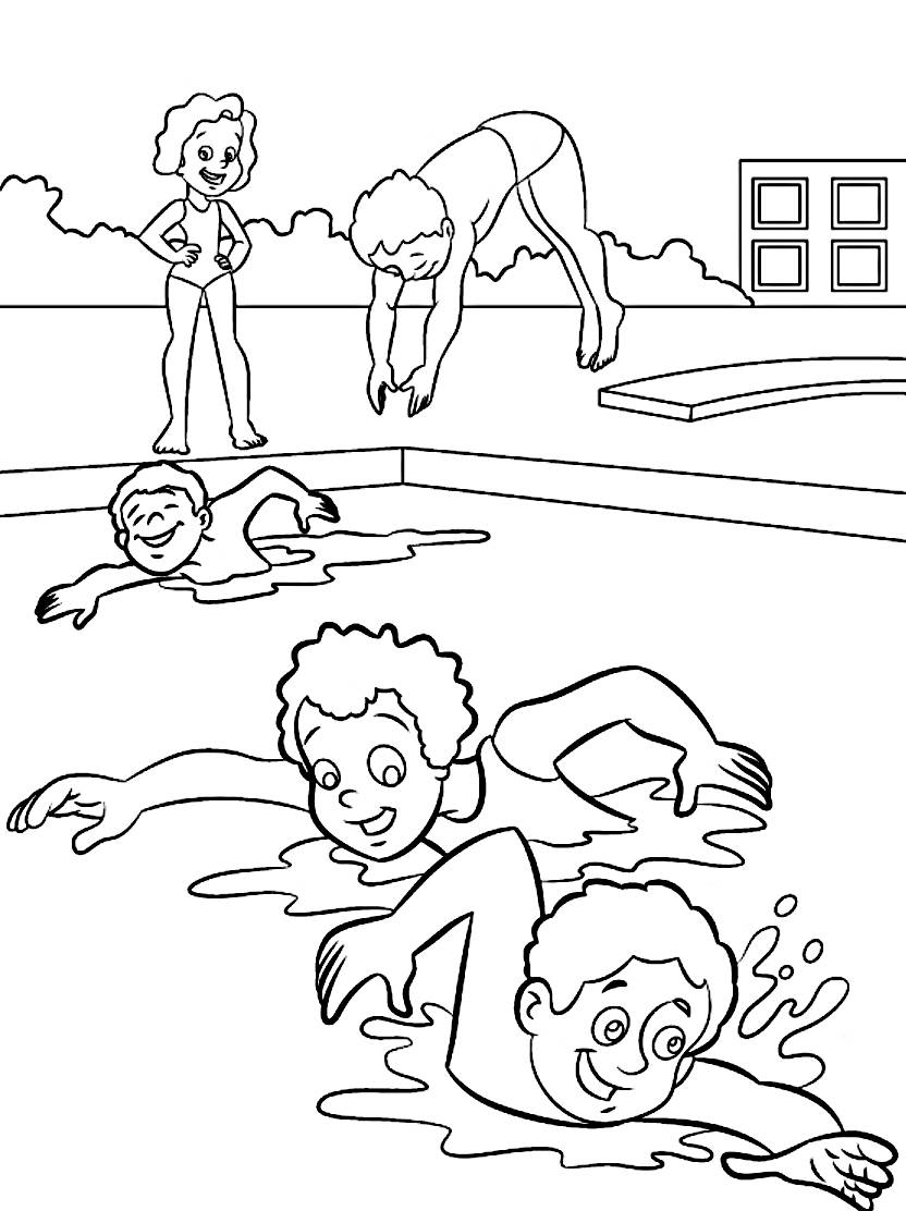 Dessin Coloriage Piscine Ideal Pour Apprendre Et Jouer