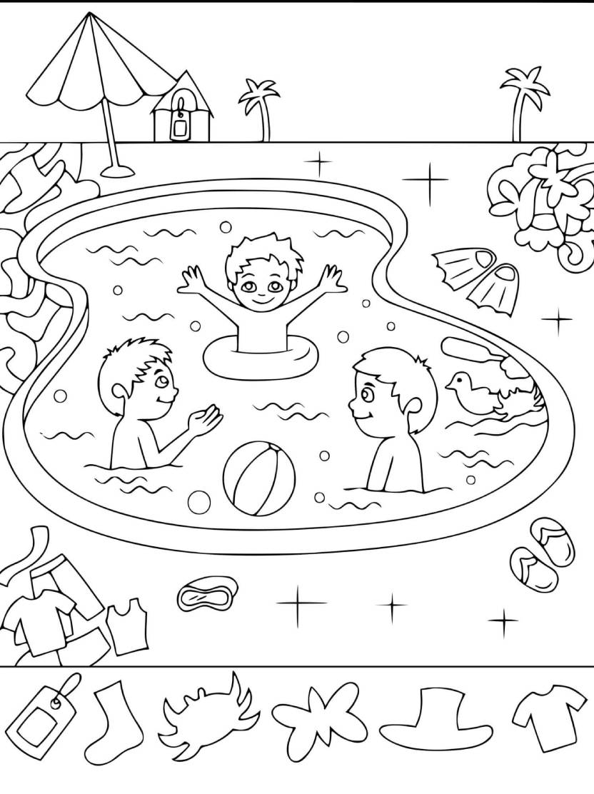 Dessin Coloriage Piscine Pour Familles Et Amis