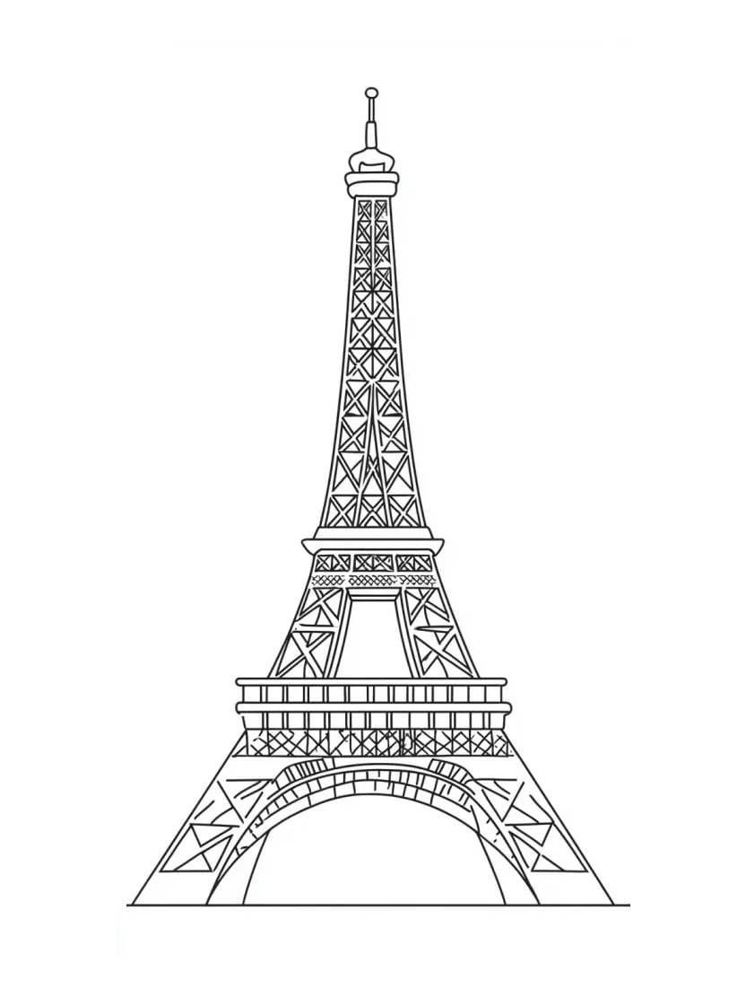 Dessin Coloriage Tour Eiffel Unique Et Realiste