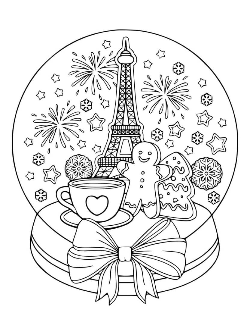 Image Coloriage Tour Eiffel Dans Un Style Elegant