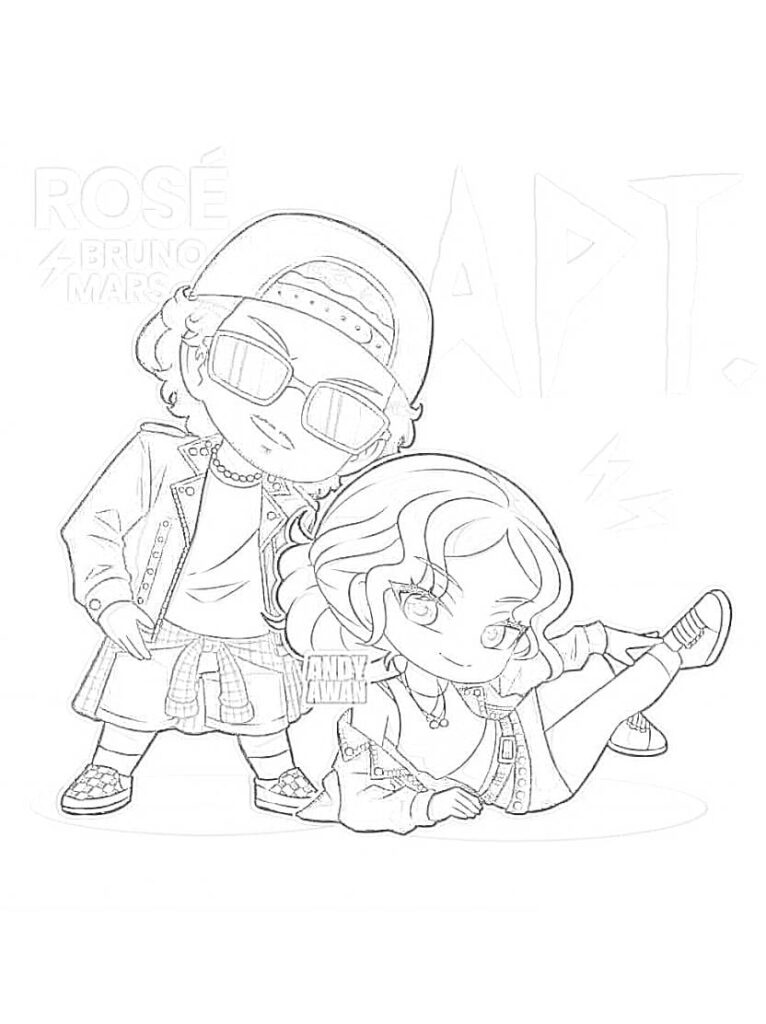 Activités de Coloriage ATP Rose Bruno Mars - Coloriageenfants.com
