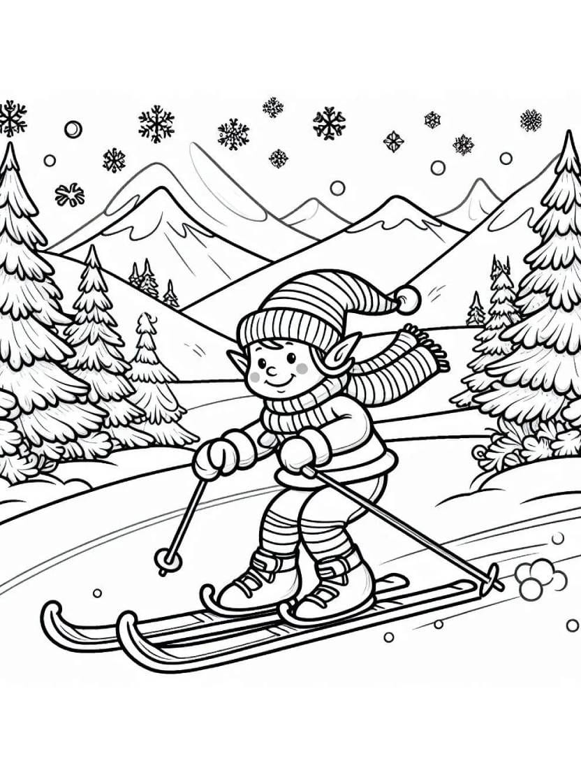 Coloriage Christmas Elves Le Plus Mignon