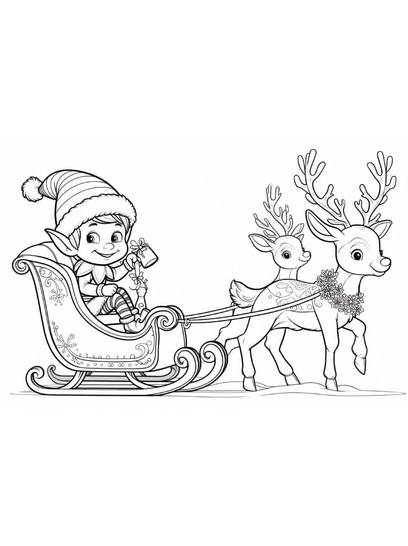 Coloriage Christmas Elves Pour Enfants A Colorier