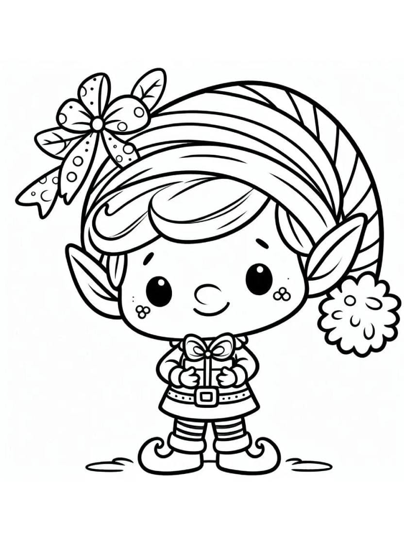 Coloriage Christmas Elves Pour Enfants Amusant