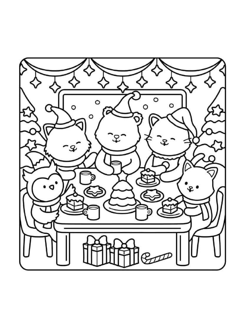 Coloriage Comfy Christmas Pour Adopter L Esprit De Noel En Tout Simplicite