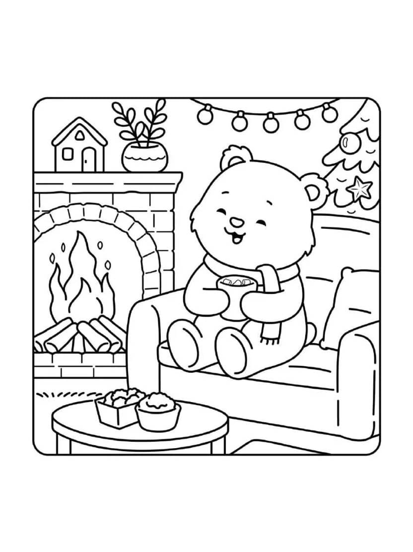 Coloriage Comfy Christmas Pour Des Moments De Detenue En Famille