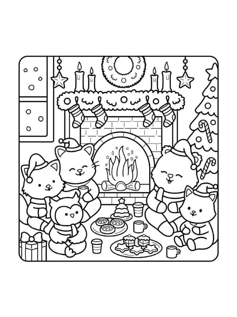 Coloriage Comfy Christmas Pour Des Soirees Plein De Festivites