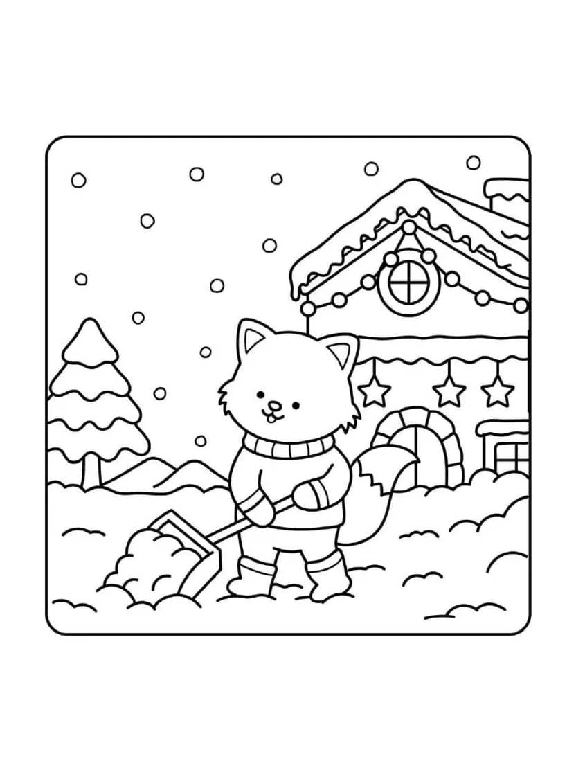 Coloriage Comfy Christmas Pour Developper L Imagination En Hiver