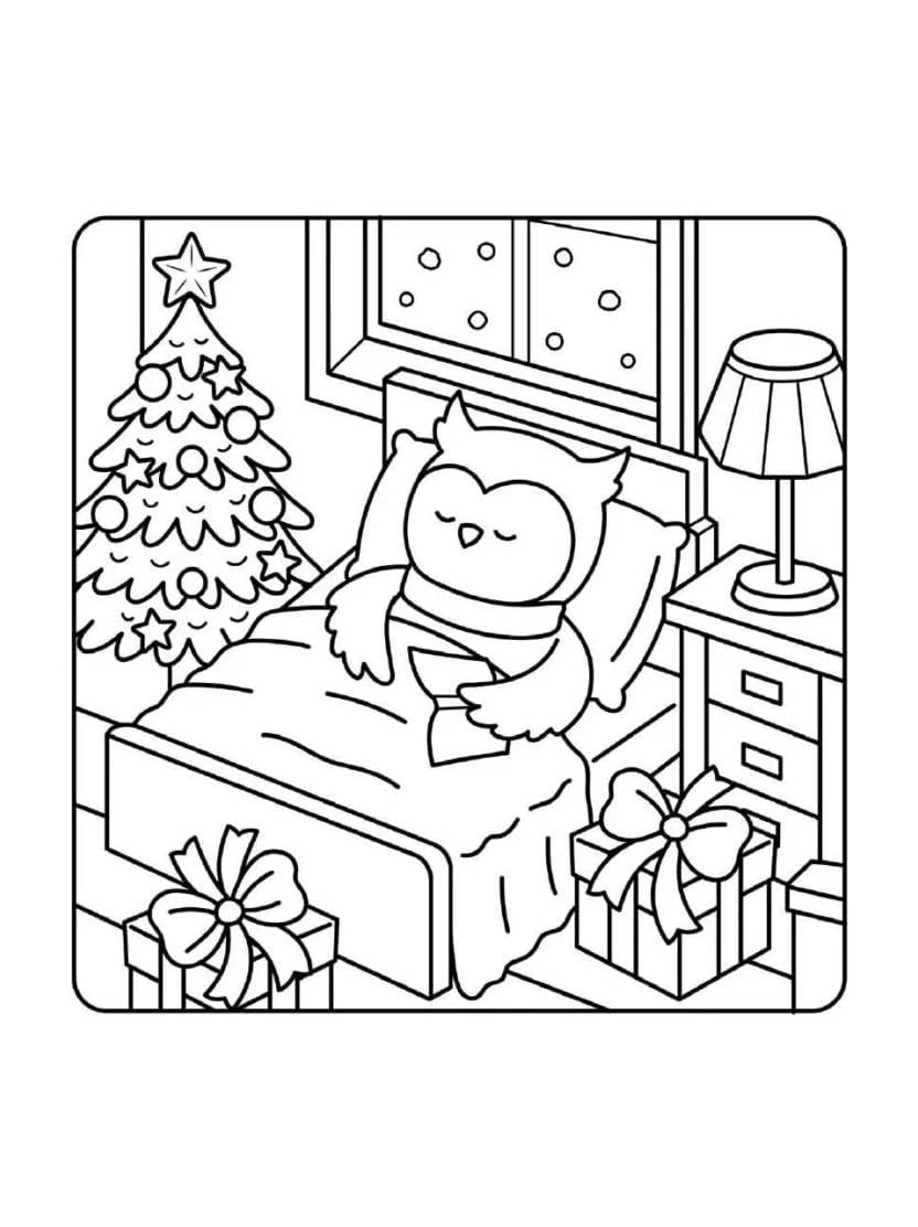 Coloriage Comfy Christmas Pour Inspirer La Creativite En Hiver