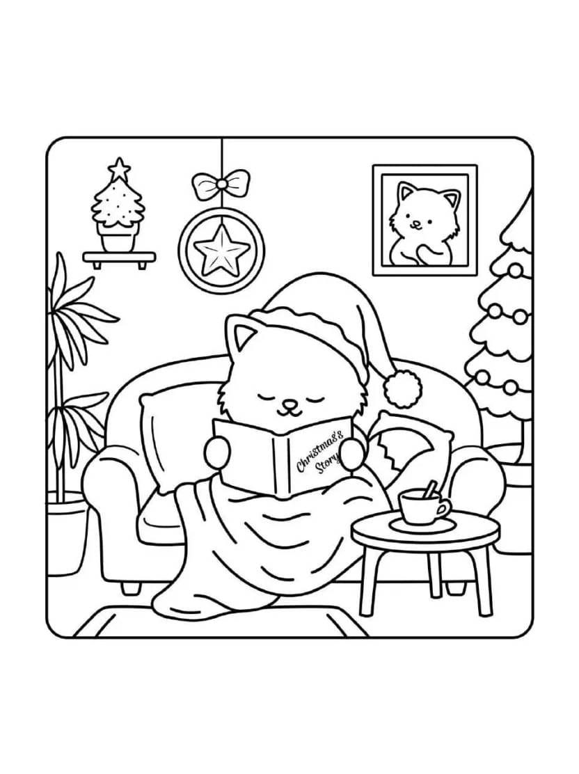 Coloriage Comfy Christmas Pour Les Amoureux De Noel Et D Art