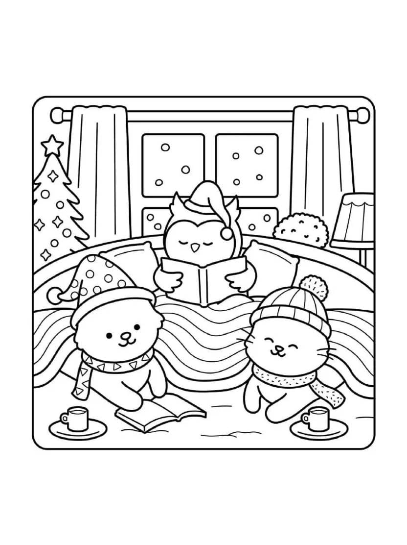 Coloriage Comfy Christmas Pour Une Ambiance Festive Et Creatrice