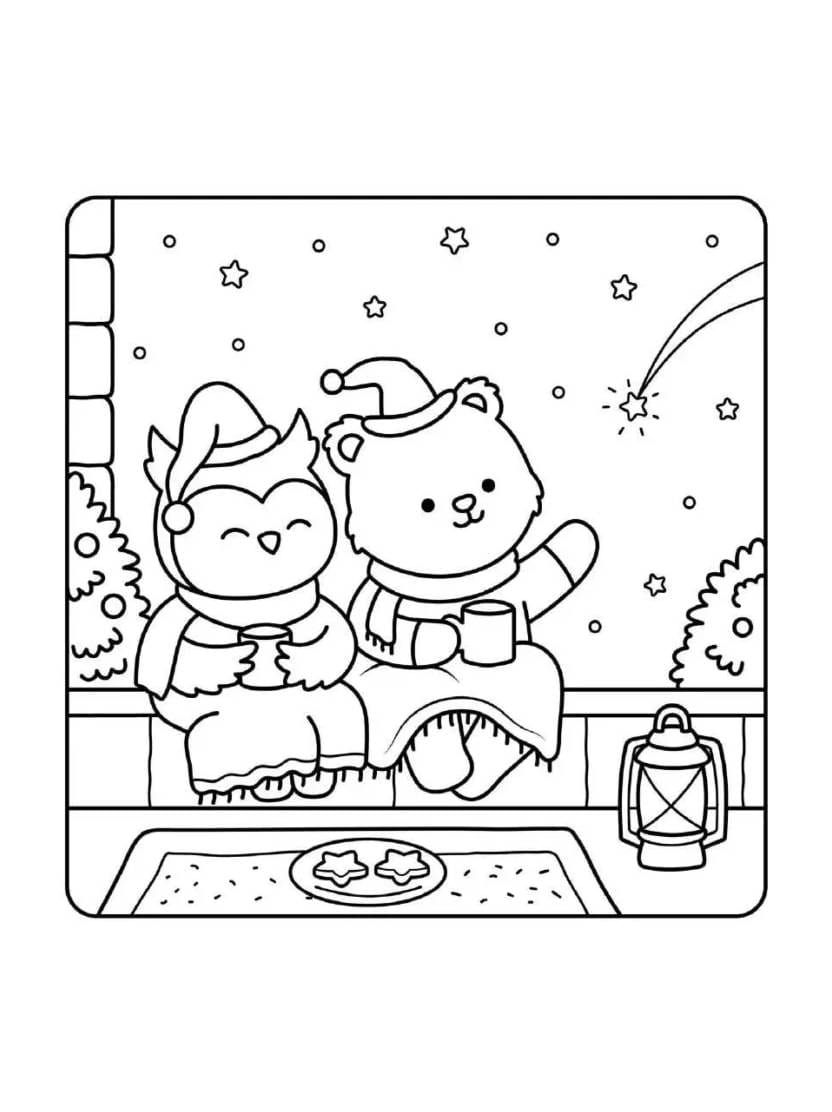 Coloriage Comfy Christmas Pour Une Pause Detente En Hiver