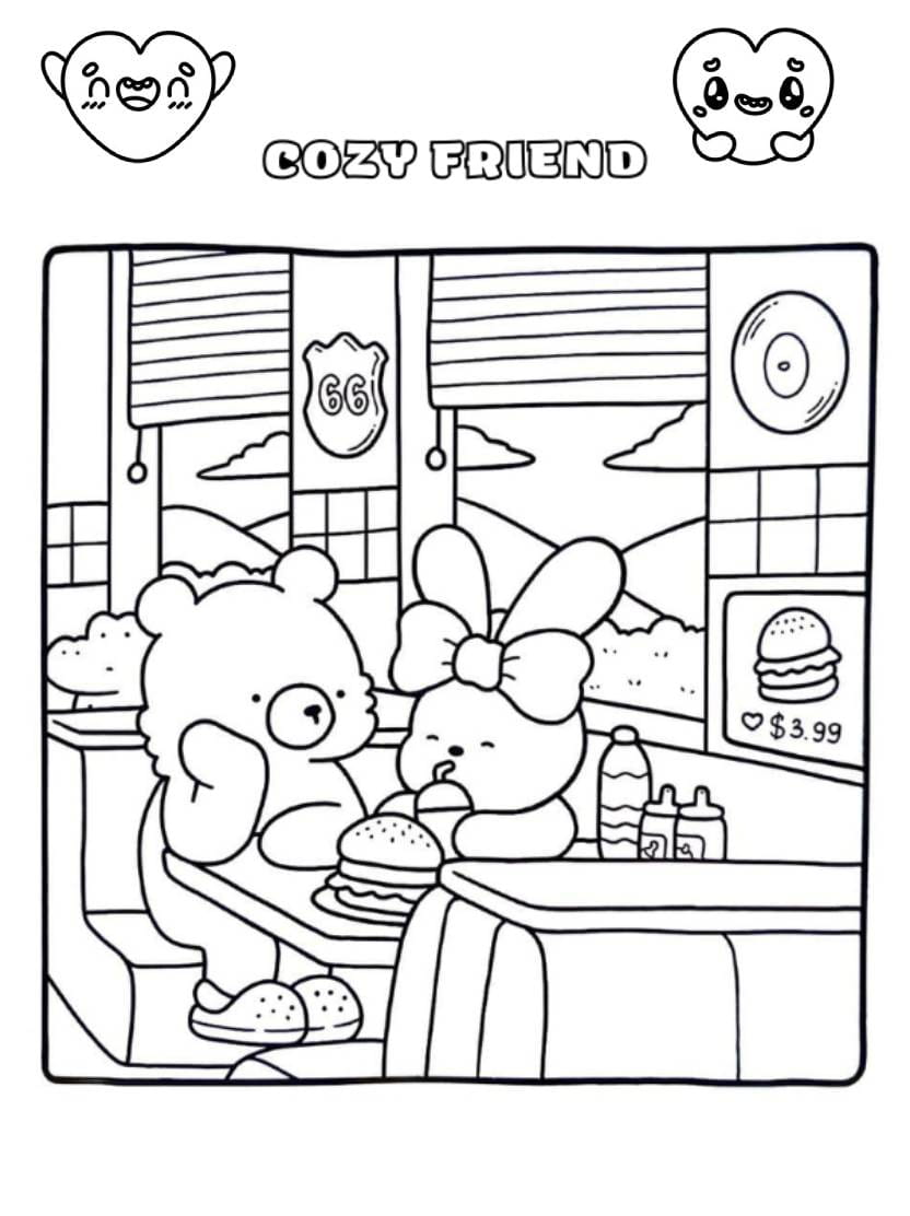 Coloriage Cozy Friend Creatif Sans Limites