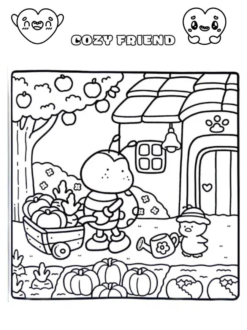 Coloriage Cozy Friend Pour Les Petits Et Les Grands