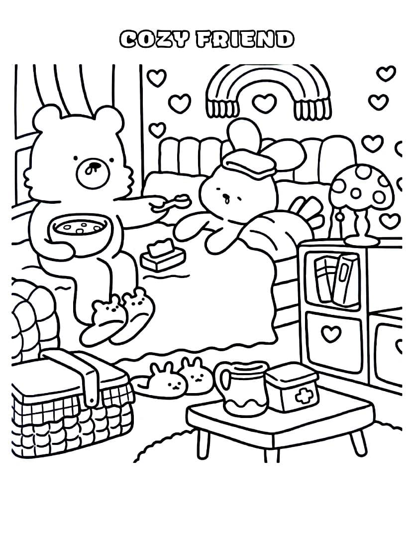 Coloriage Cozy Friend Pour Tous Les Arts Et Loisirs