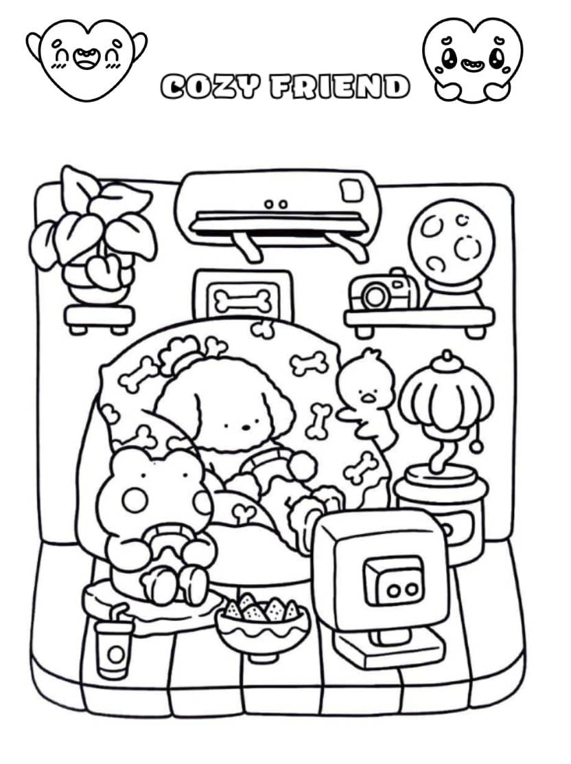 Coloriage Cozy Friend Sans Facilite Pour Une Totale Creativite