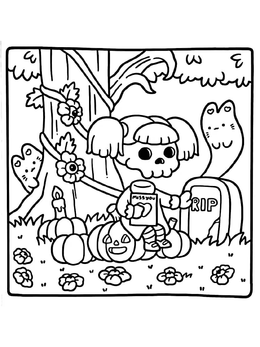 Coloriage Spooky Cutie Plein De Couleurs Et De Magie