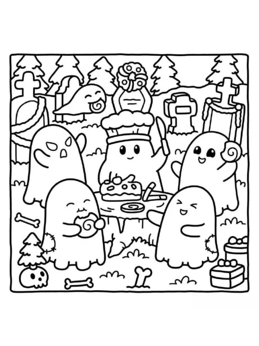 Coloriage Spooky Xmas Pour Enfants Frissonants