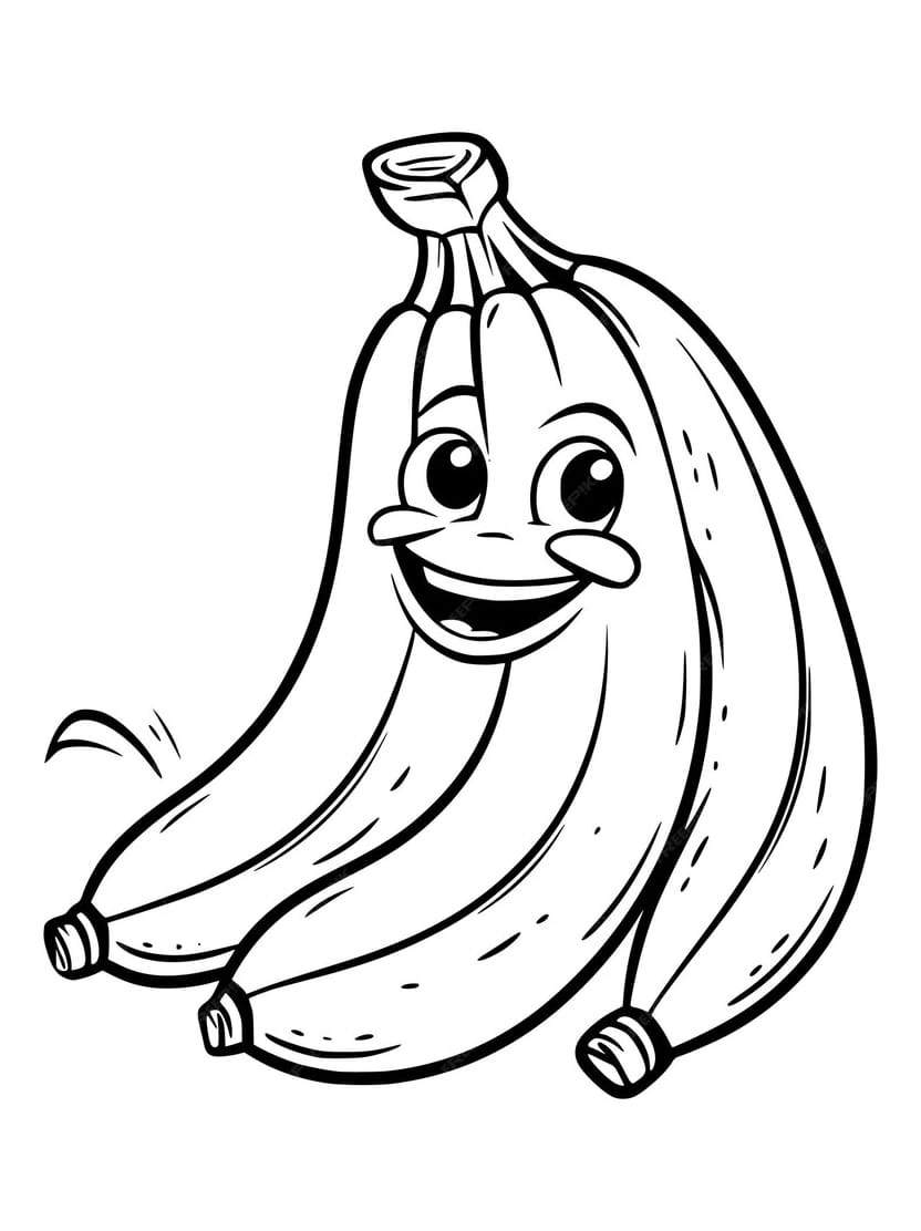 Coloriage Banane Dans Un Style Original Pour Creatifs