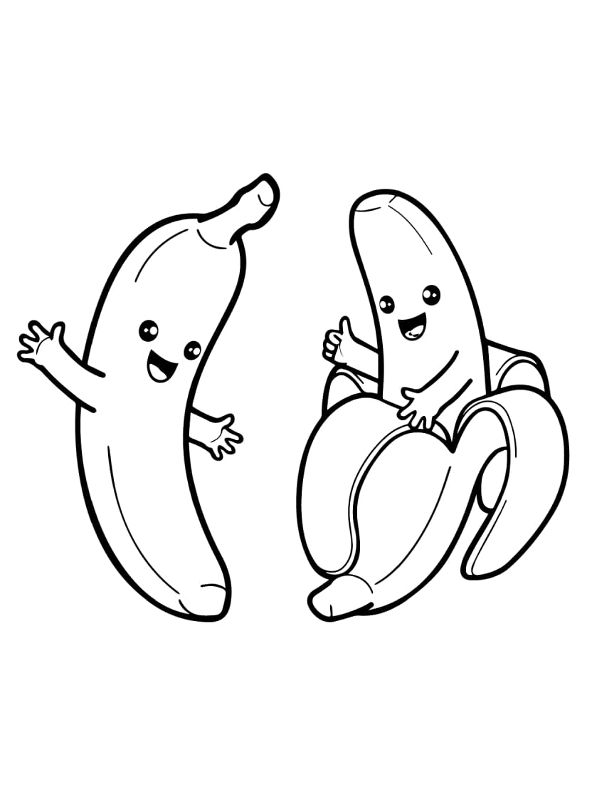 Coloriage Banane Simplifie Pour Tous Les Amateurs