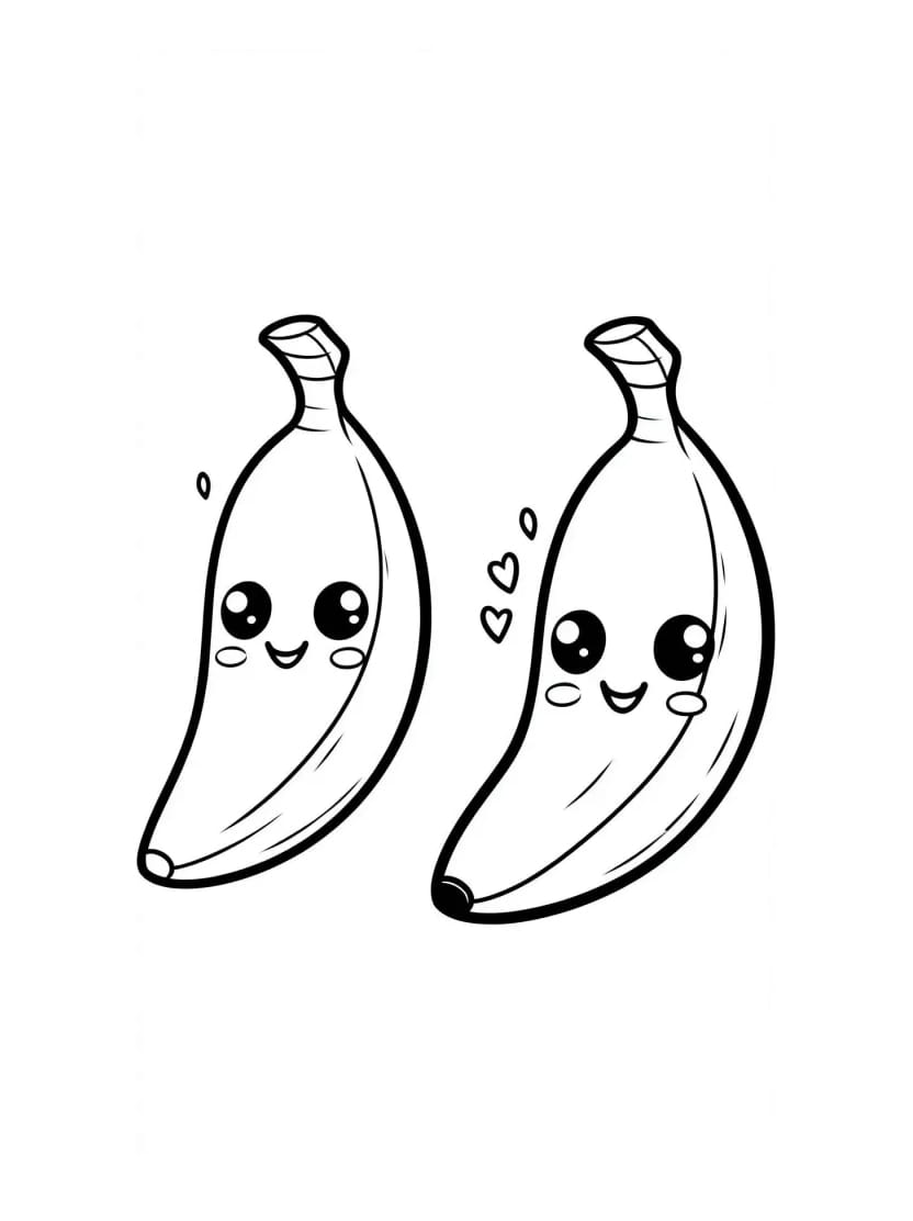 Coloriage Banane Trop Mignon A Colorier Facilement