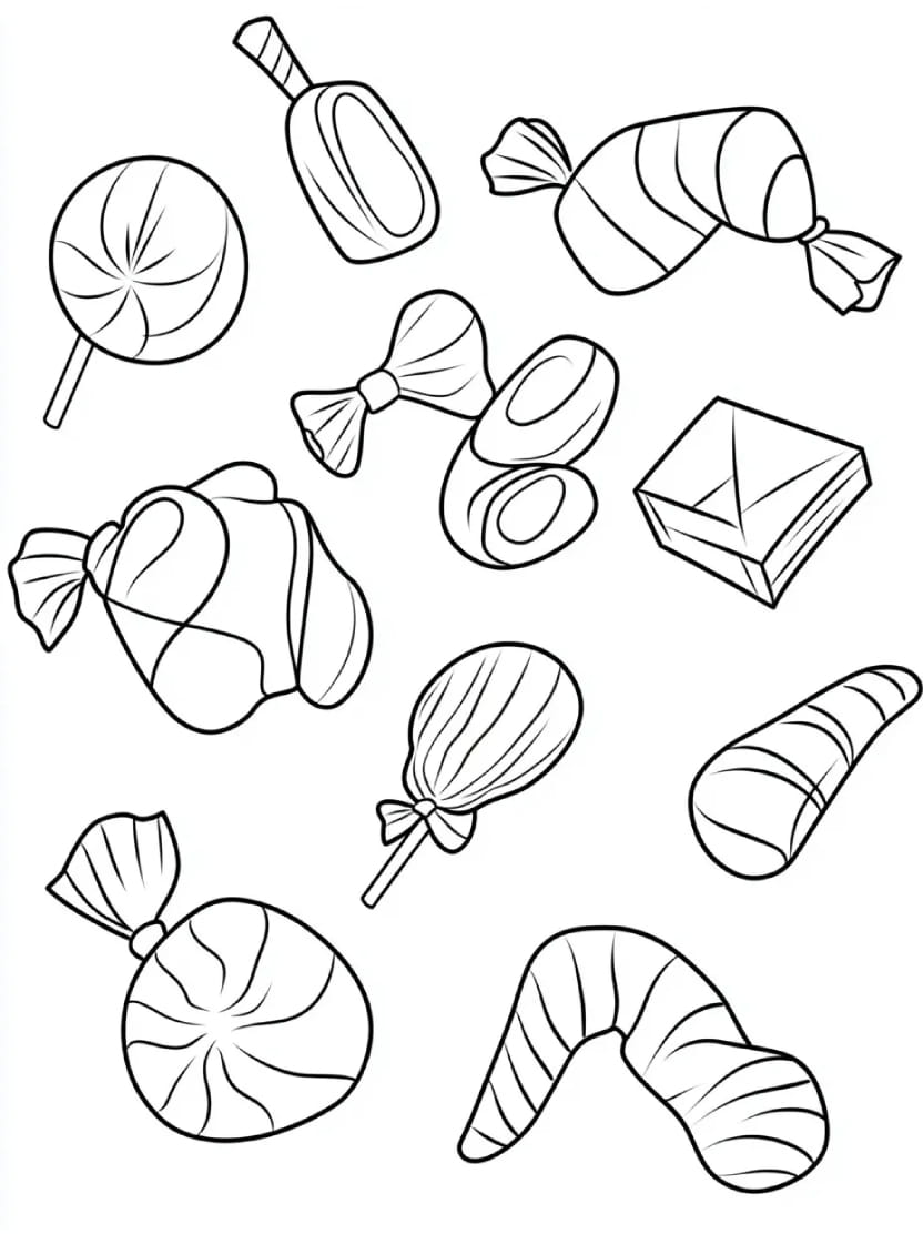 Coloriage Bonbon Simplissime Pour Les Enfants