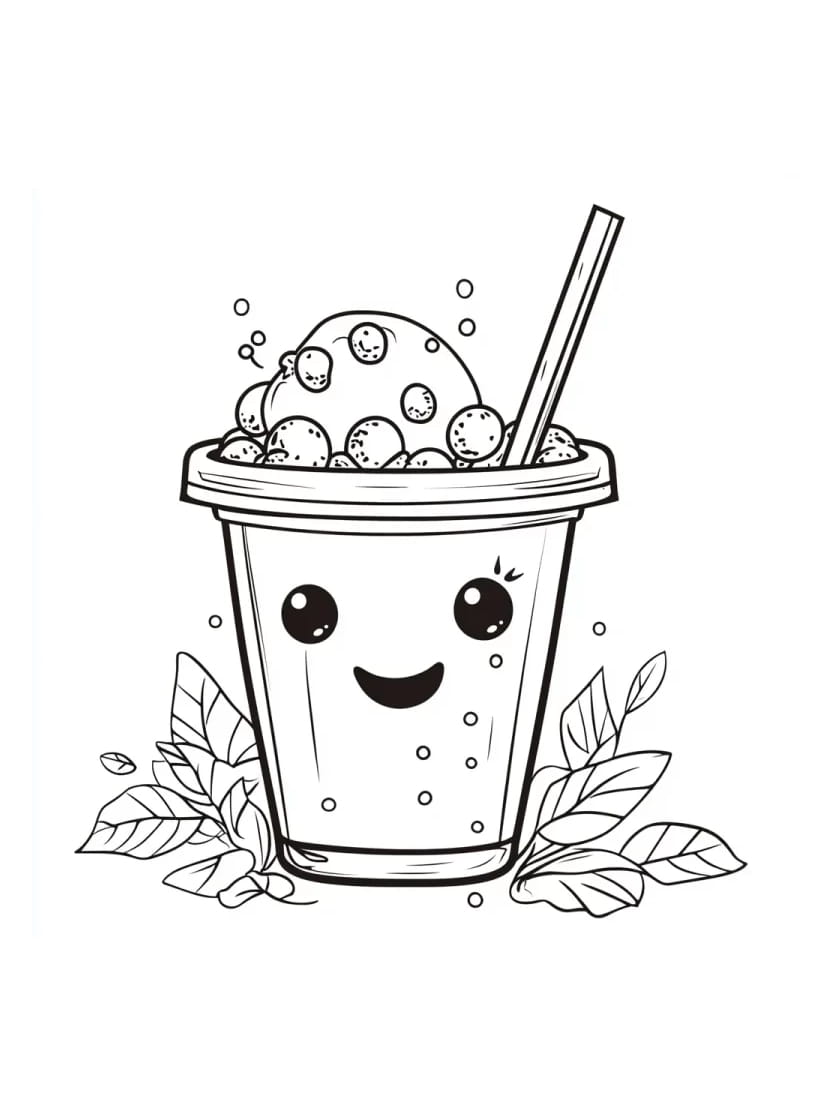 Coloriage Bubble Tea Chic Et Rigolo A Imprimer Gratuitement