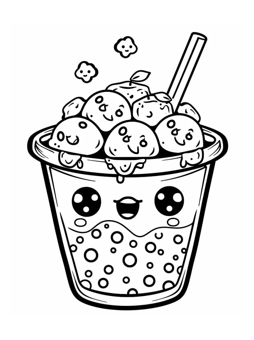 Coloriage Bubble Tea Delicieux Pour Les Journees Sunny