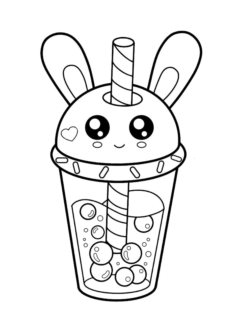 Coloriage Bubble Tea Pour Les Amateurs De Boissons Colorees