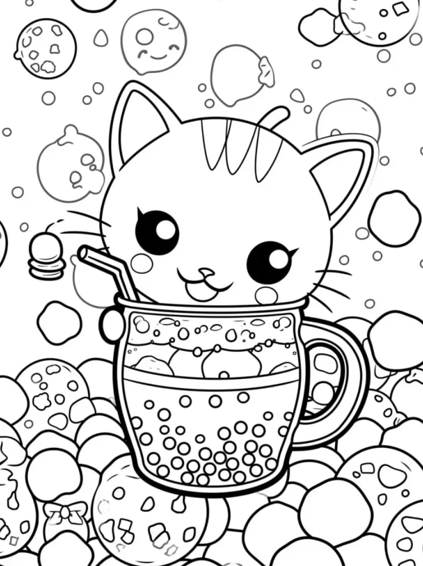 Coloriage Bubble Tea Pour Sessions Artistiques Et Ludiques