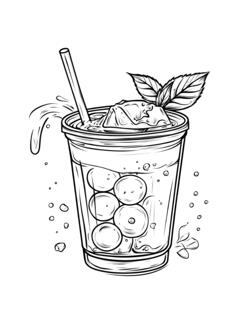 Coloriage Bubble Tea Pour Une Pauses Sucree Et Creatif