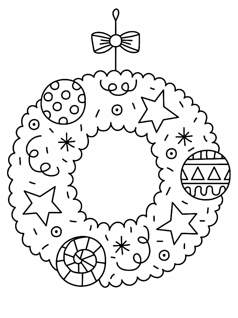 Coloriage Couronne De Noel En Neige Avec Des Flocons Magnifiques