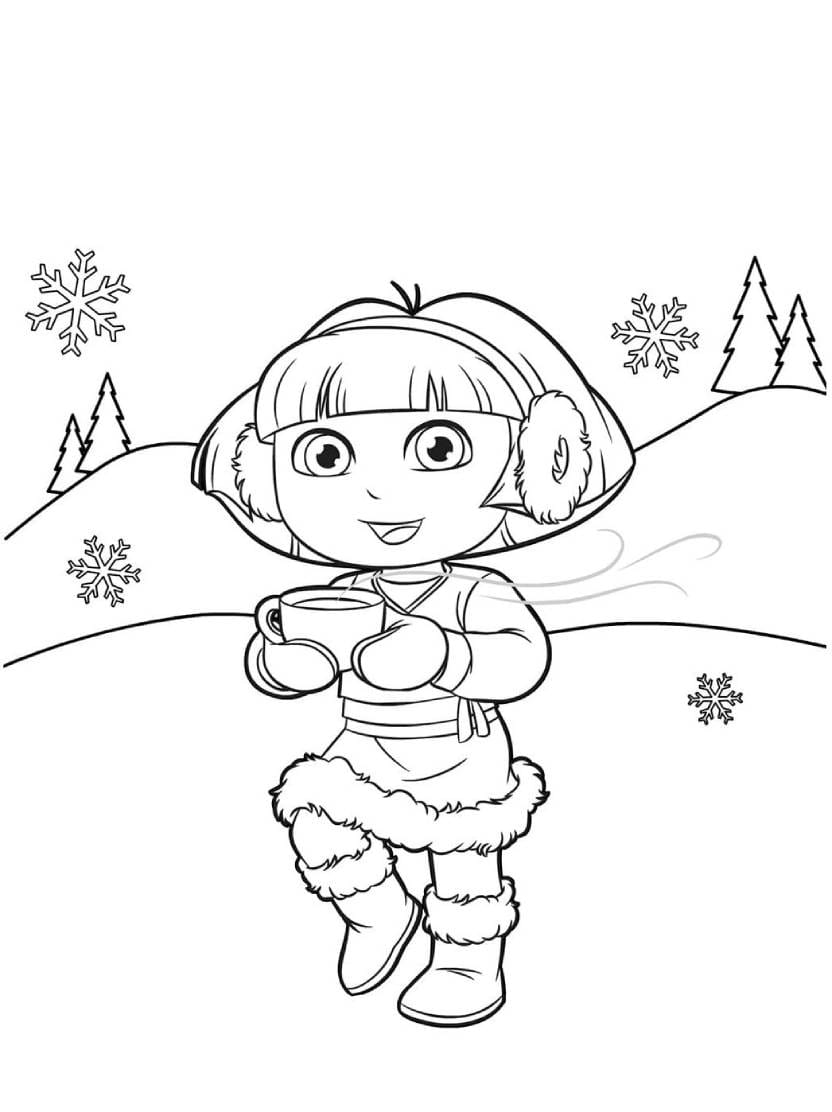 Coloriage Dora The Explorer Facile Et Ideal Pour Les Petits