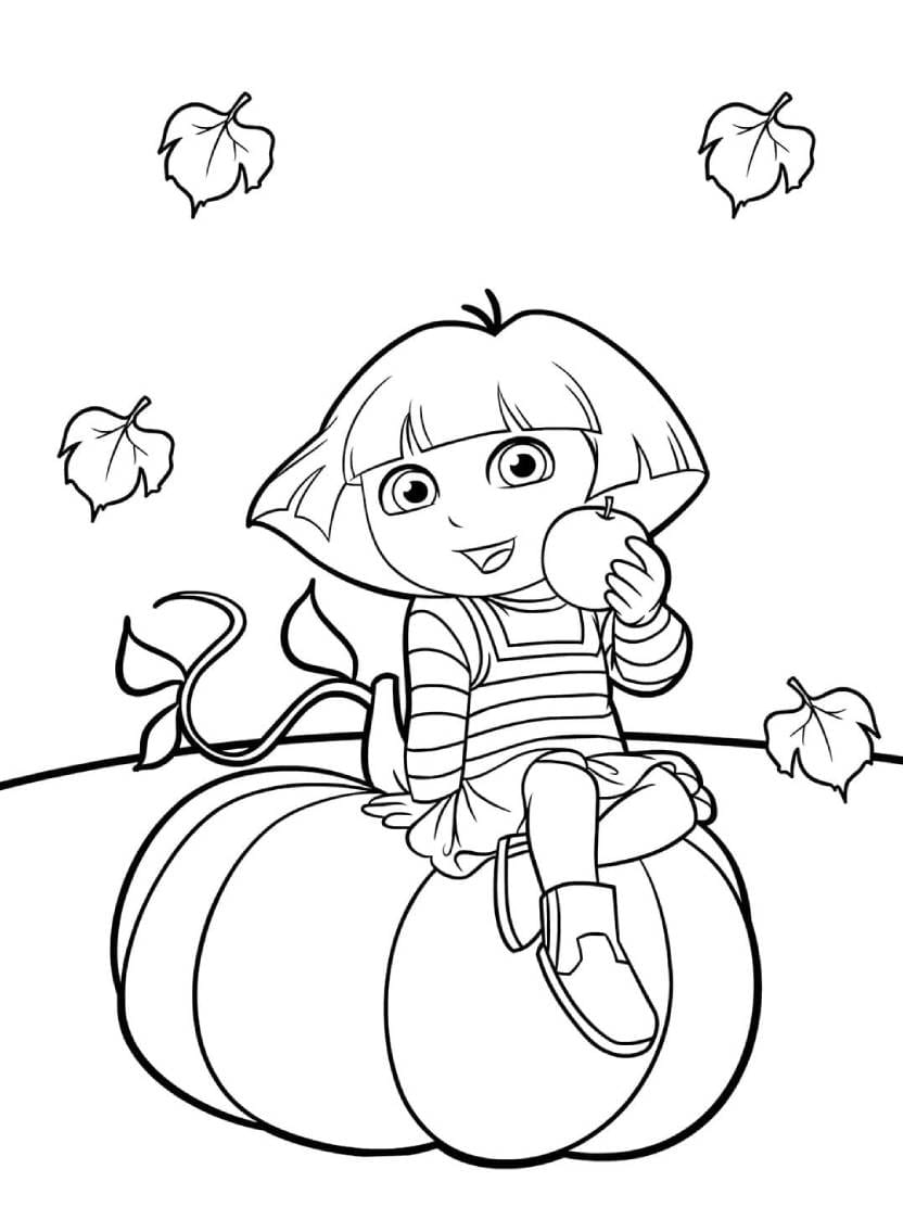 Coloriage Dora The Explorer Pour Partager Un Moment Creatif