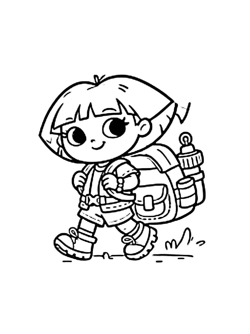 Coloriage Dora The Explorer Simples Et Rapides A Colorier