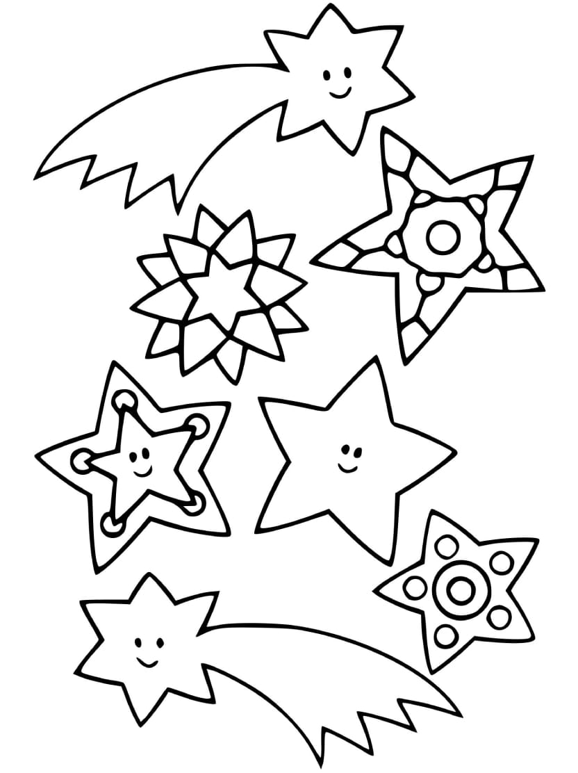 Coloriage Etoile Vibrante Pour Les Petits