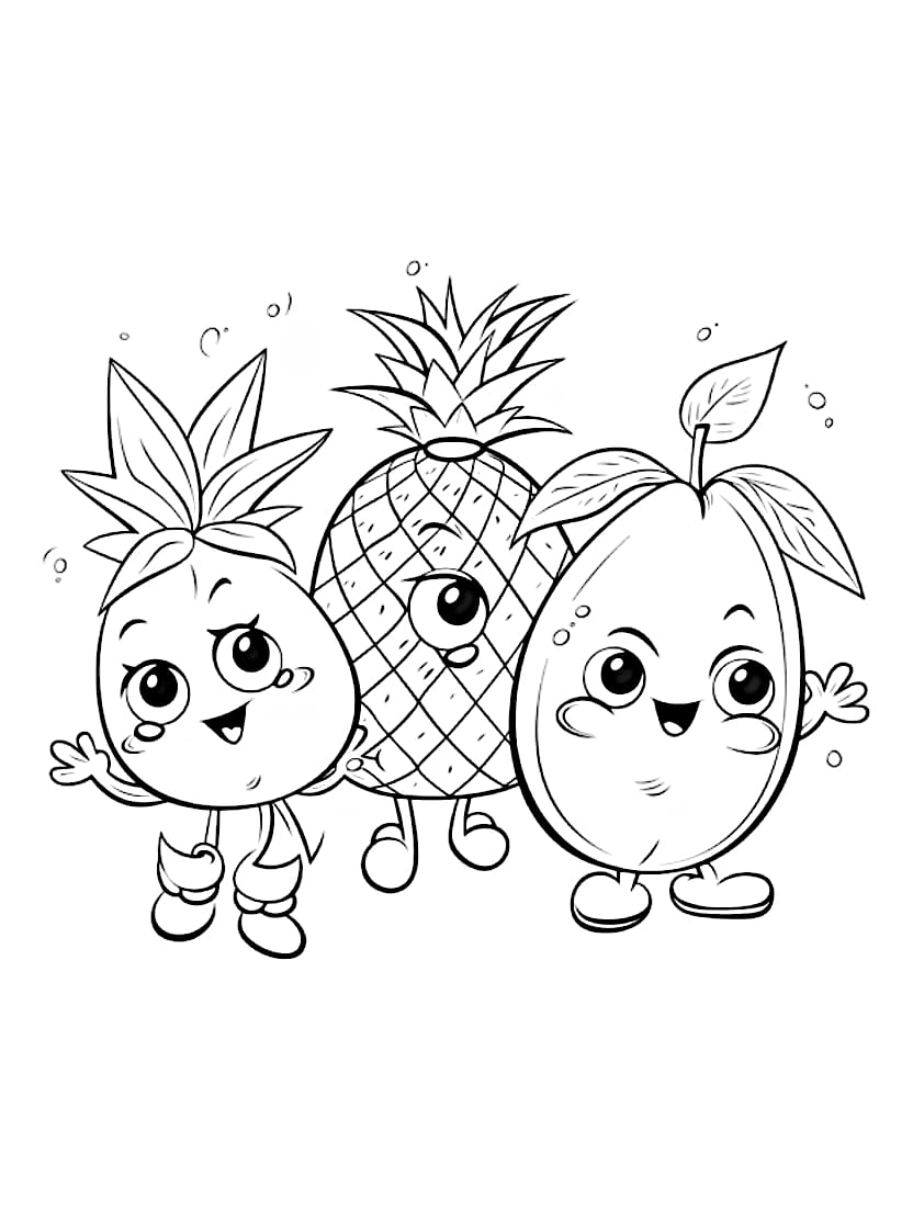 Coloriage Fruits Avec Des Dessins Toniques