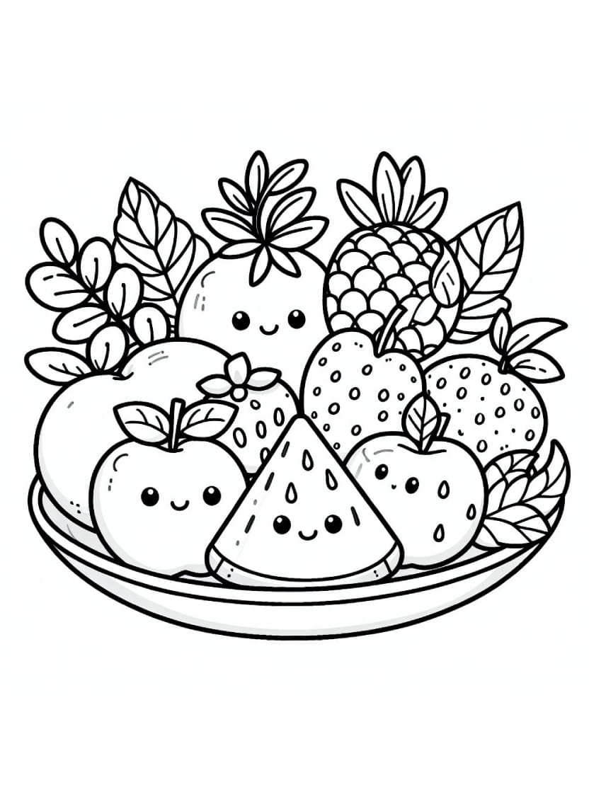 Coloriage Fruits Jolis Pour Tous Les Ages